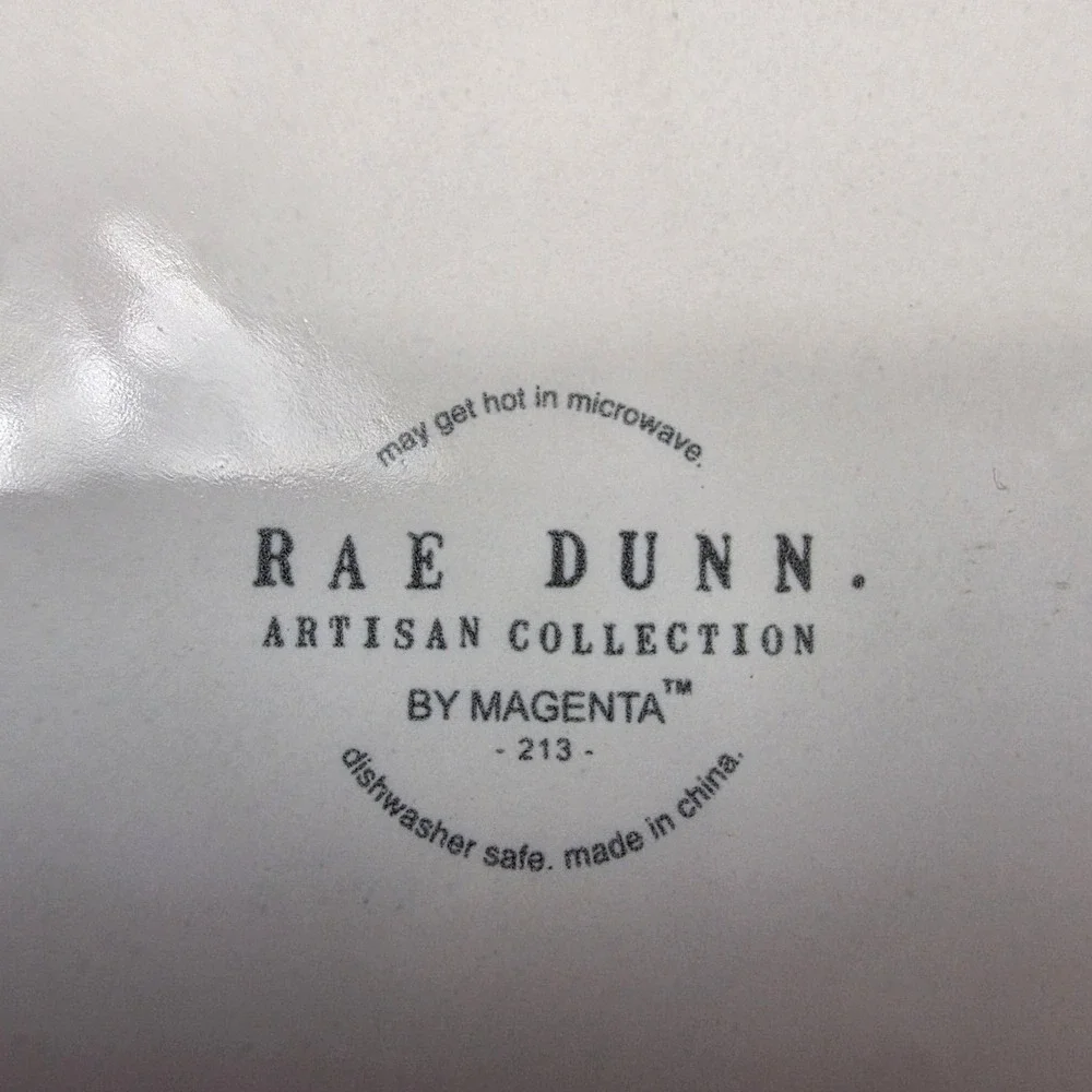 Rae Dunn Cocker Spaniel Pet Dog Bowls‎ Set Of 2 Stoneware White Dishwasher Safe